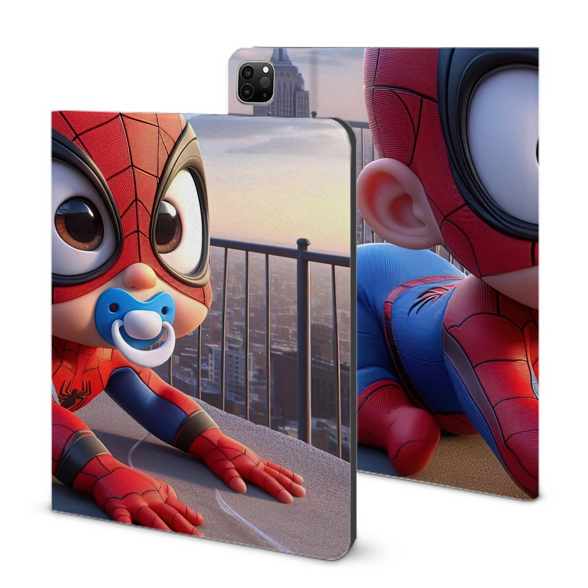 （画像用） Spider Man スパイダーマン IPad ケース ブック型 PUレザー TPU 耐衝撃 軽量 薄型 ペン収納なし 全面保護 IPad 各モデル対応
